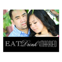 Eat, Drink and be Married | Save the Date Post Card