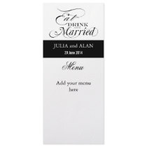 Eat, Drink, and Be Married Wedding Menu Cards Custom Announcements