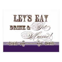 Eat, Drink n Get Married, be my Bridesmaid Invite Postcard