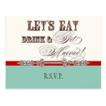 Eat, Drink n Get Married, RSVP Response Postcard