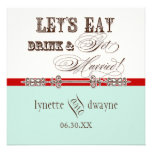 Eat, Drink n Get Married Script Wedding Invitation