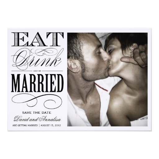EAT, DRINK  | SAVE THE DATE PERSONALISED ANNOUNCEMENT