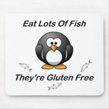 Eat Lots Of Fish, They're Gluten Free Mousemats