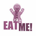 EAT ME! Gingerbread Man - Pink photo sculptures