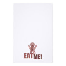 EAT ME! Gingerbread Man - Red Custom Stationery