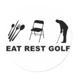 Eat, Rest, Golf stickers