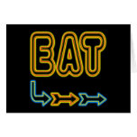 Eat Retro Neon Sign Art Greeting Card
