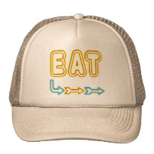 Eat Retro Neon Sign Art Trucker Hats