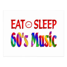 Eat Sleep 60's Music Postcards
