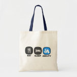 Eat. Sleep. Agility. Blue. Tote Bag