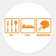Eat Sleep American Football Round Stickers