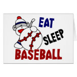 Eat Sleep Baseball Sock Monkey Greeting Card