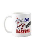 Eat Sleep Baseball Sock Monkey mugs