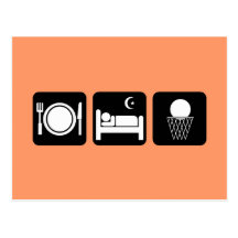 eat sleep basketball postcard