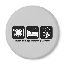 eat sleep bass guitar fridge magnet