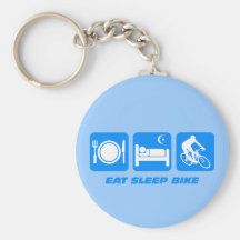 Eat sleep bike key chain