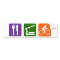 Eat Sleep Biking Bumper Sticker