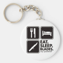 Eat Sleep Blades - Black Keychains