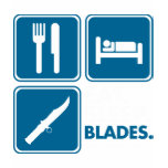 Eat Sleep Blades - Blue and White t-shirts
