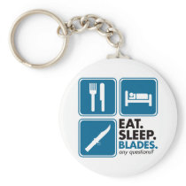 Eat Sleep Blades - Blue Keychain