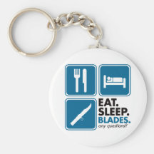 Eat Sleep Blades - Blue Keychain