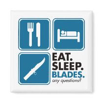 Eat Sleep Blades - Blue Magnet