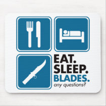 Eat Sleep Blades - Blue Mouse Pads