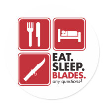 Eat Sleep Blades - Red Stickers