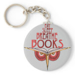 Eat Sleep Breathe Books Keychain