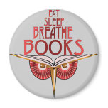 Eat Sleep Breathe Books Magnet