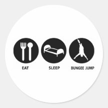 Eat Sleep Bungee Jumping Round Stickers
