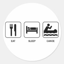 Eat Sleep Canoe Round Stickers