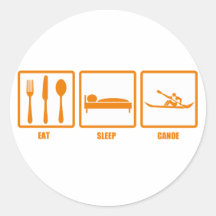 Eat Sleep Canoe Stickers