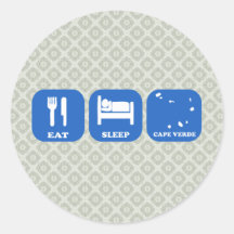 Eat Sleep Cape Verde Round Stickers