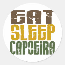Eat Sleep Capoeira 1 Round Stickers