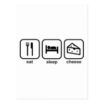 Eat Sleep Cheese Postcards
