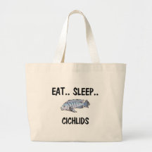 Eat Sleep CICHLIDS Tote Bags