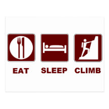 Eat Sleep Climb T-shirt and gift design Postcards