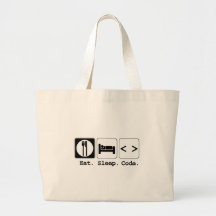 eat sleep code canvas bag