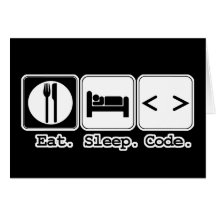 eat sleep code cards