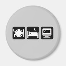 eat sleep code fridge magnet
