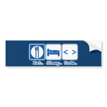 eat sleep code (html) bumper sticker