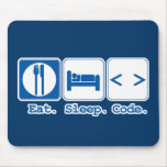 eat sleep code (html) mousepads