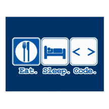 eat sleep code (html) post cards