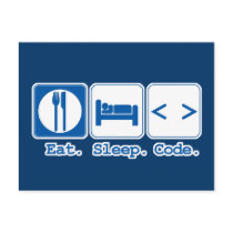 eat sleep code (html) post cards