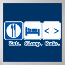 eat sleep code (html) poster