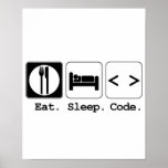 eat sleep code posters