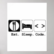 eat sleep code print