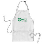 eat sleep computer (green) aprons