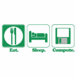 eat sleep computer (green) photo sculptures